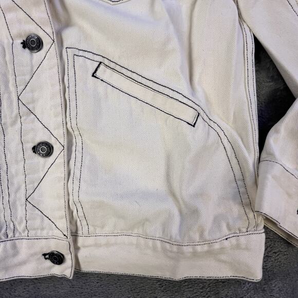 Marc Jacobs Denim Jacket Medium 2002 Archive Graphic Sketch Off White Y2K Jean - Picture 8 of 16